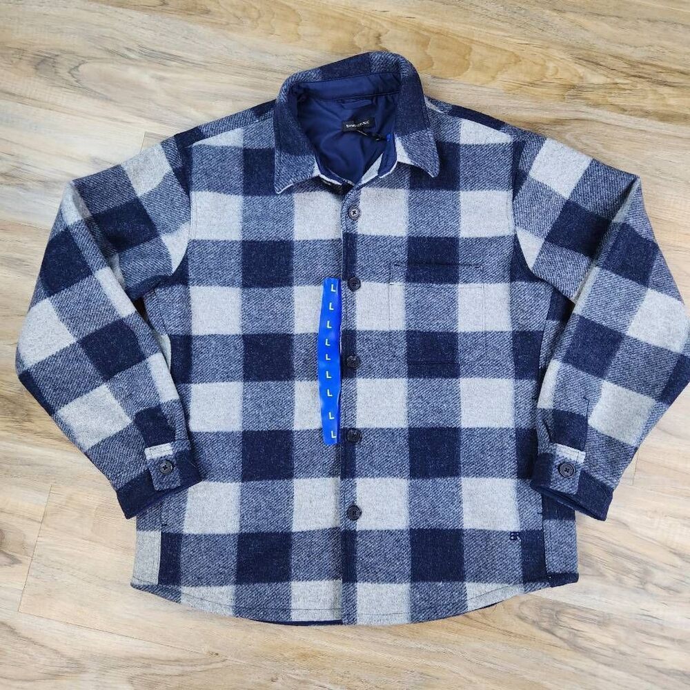 🩵NWT Banana Republic Blue Downtown Plaid Heritage Jacket Men's Large